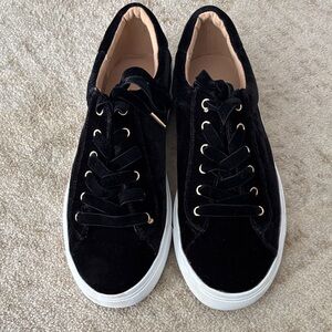 LOFT Women's Black Velvet Sneakers
